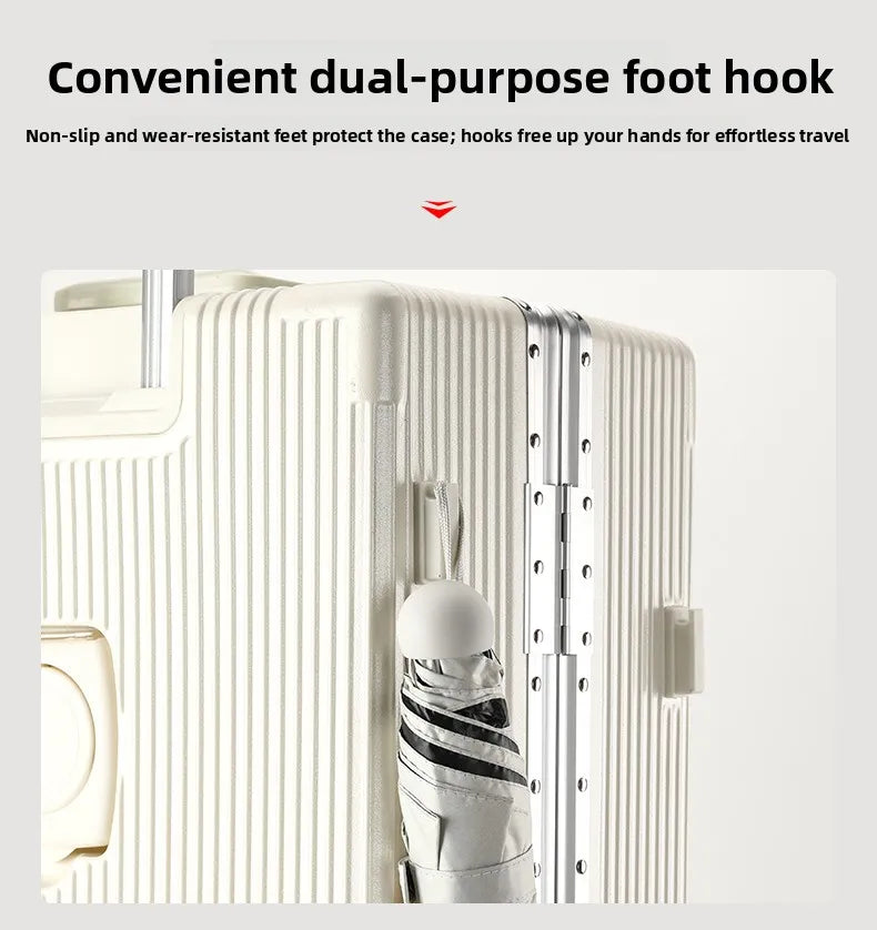 2026 new front opening luggage compartment, multifunctional business travel suitcase, sturdy passenger boarding suitcase