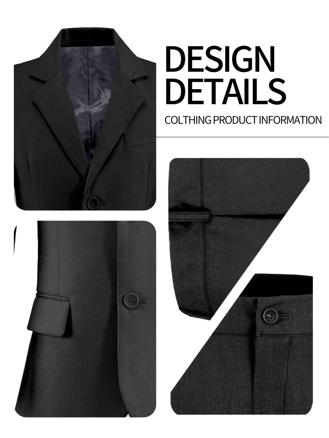 Boys Suits 4-Piece Jacket Vest Pants Tie Random Teen Dress Wedding Performance Prom Formalwear Classic Slim Elegant Age 2-16Y