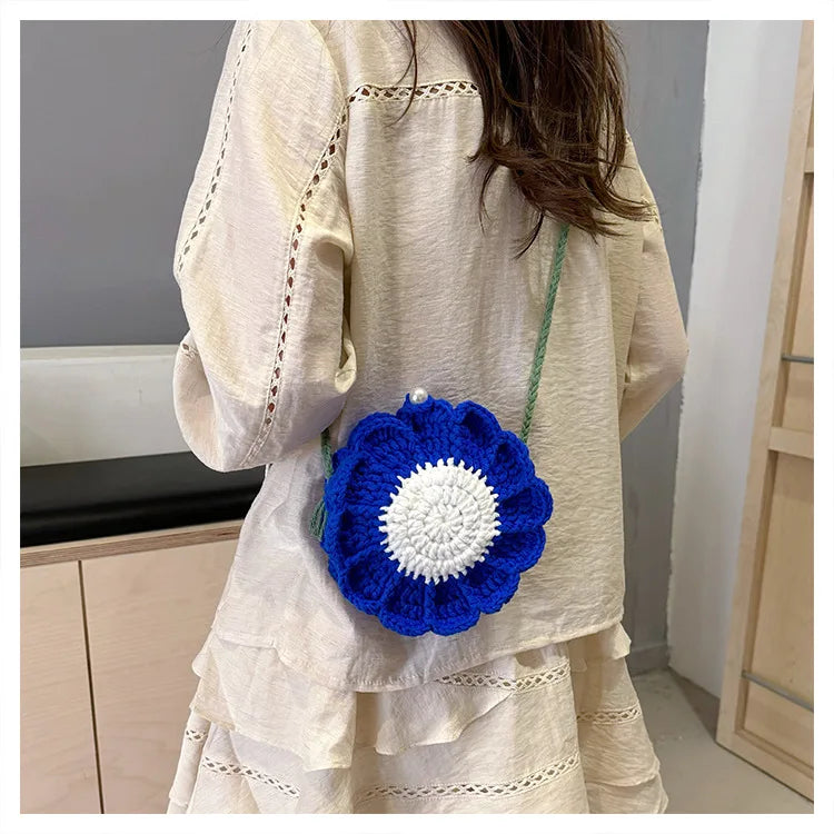 Ladies' Crossbody Bags New Handmade Woven Flower Kawaii Sweet Shoulder Bags High-quality Luxury Brand Crossbody Bags For Girl