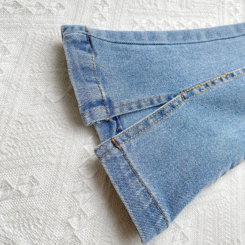New girl denim trousers spring and autumn new Korean version of children's denim spoofed trousers fashionable foreign girl pants