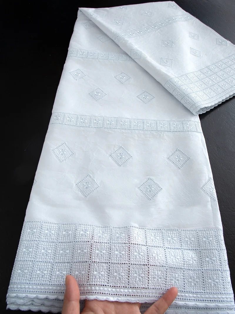 Kalume Fashion Nigerian Cotton Dry Lace Fabric 2026 High Quality Swiss Voile Stones Embroidery Lace Fabric For men Prom Party