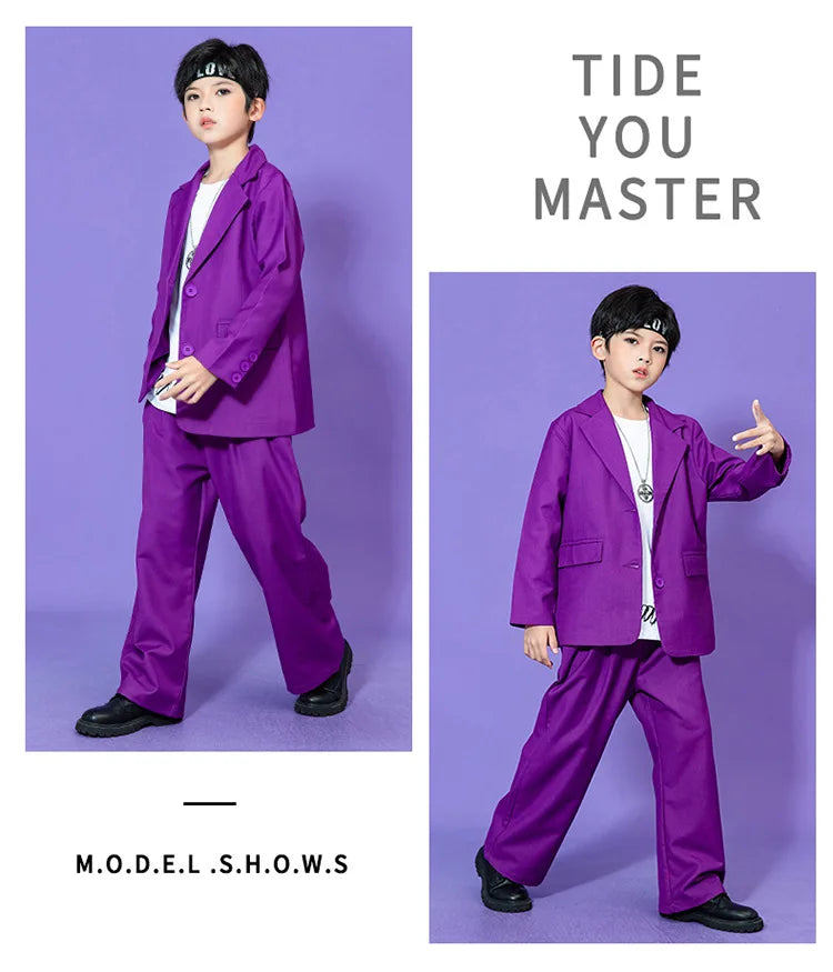 Suit for Girls Autumn Casual Long Sleeve Blazer Pants Two Pieces Children Costumes Formal Black Jacket Set Boys 10 12 13 Years
