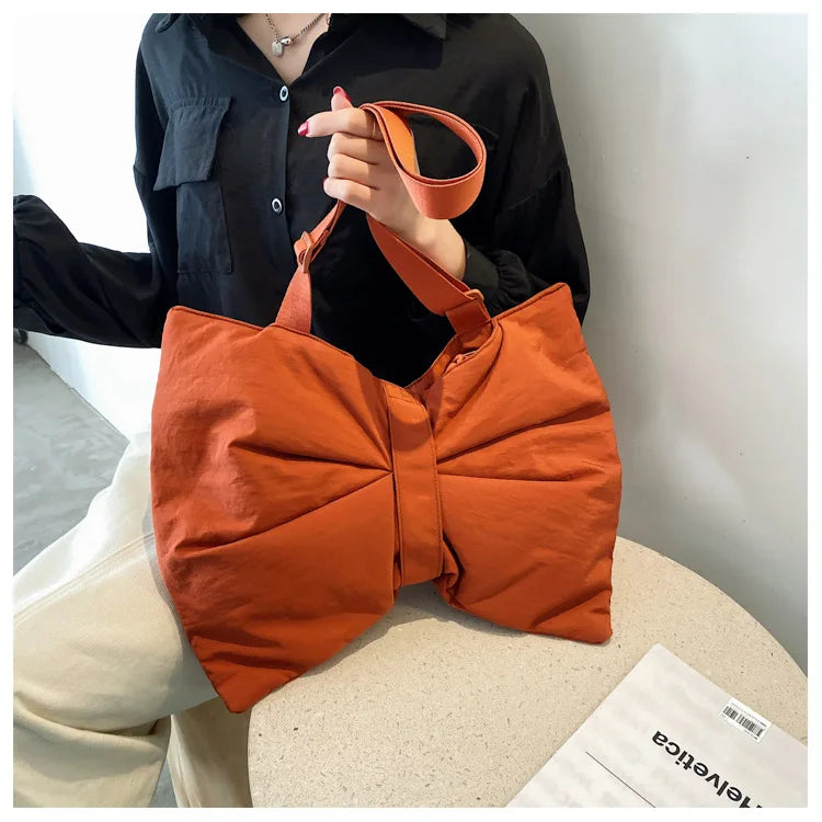 Soft Nylon Women's Portable Shoulder Bag Large Capacity Female Commute Crossbody Bags Simple Design Ladies Tote Purse Handbags