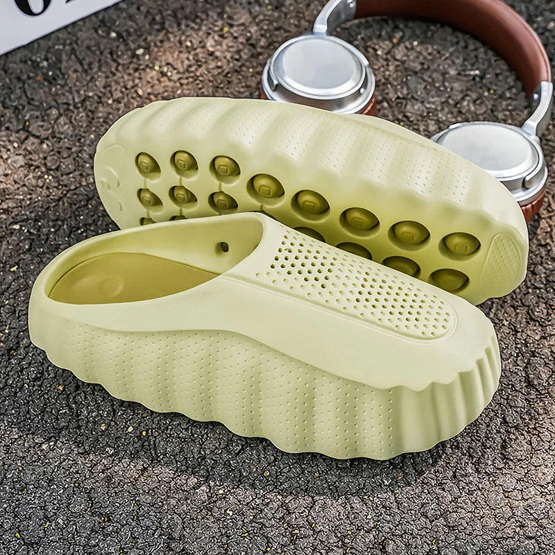 Summer Men Half Slippers Outdoor Breathable Couple Beach Shoes Platform Lightweight Soft Men Sandals Women Garden Casual Shoes
