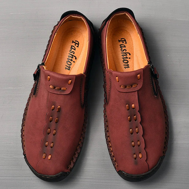Men Casual Leather Shoes Comfortable Anti-slip Flat Shoes Soft Leather Shoes Hot Sales Free Delivery of Men Shoes In Large Size