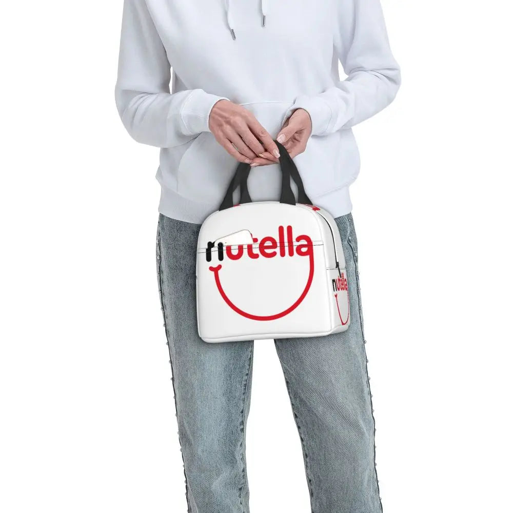 Custom Italy Nutellas Thermal Insulated Lunch Bag Women Portable Lunch Container for Outdoor Picnic Storage Food Box