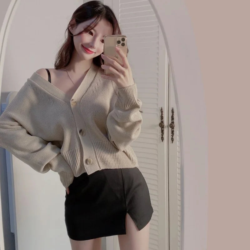 Skirts for Woman with Slit Women's Skirt Chiffon Suit Clothes Mini Short Wrap Tight White Black New In Stylish Luxury Premium V