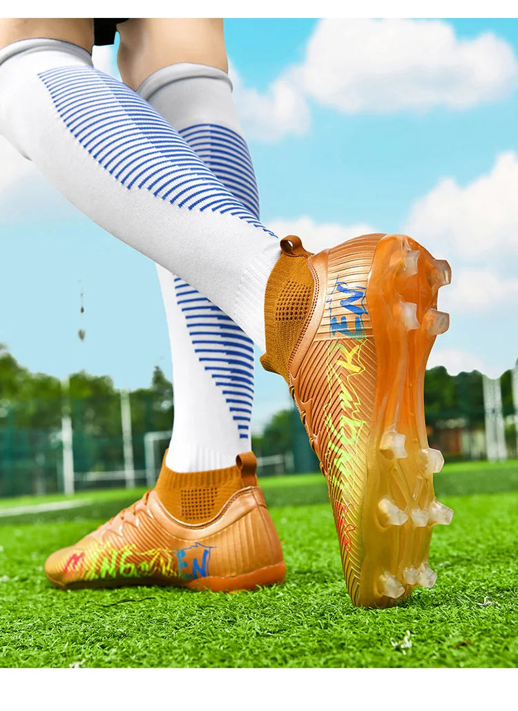 New Low Top Soccer Shoes for Men Teenage Boys Athletic Sports Training Footwear for Students on Lawn and Grass Fields