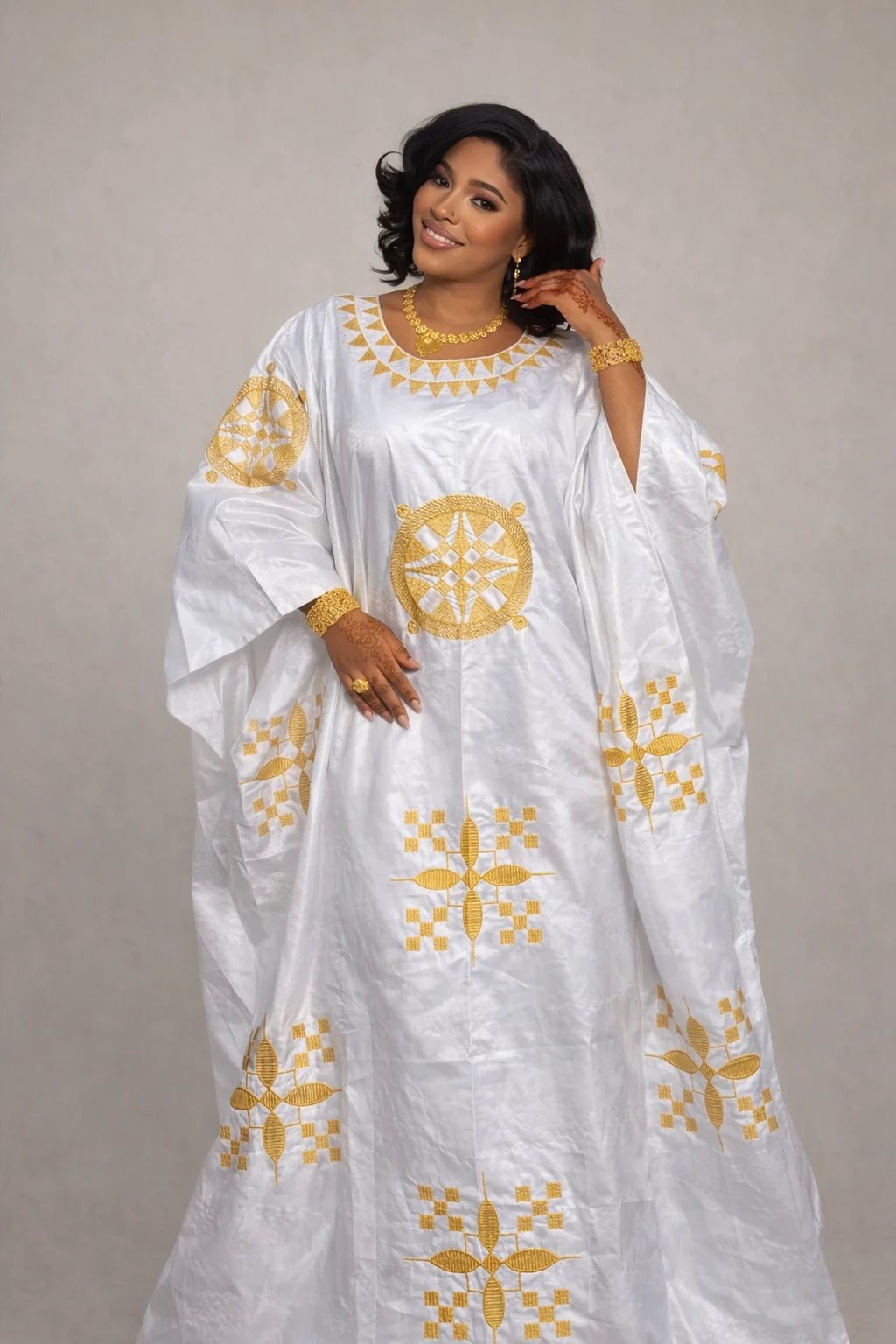 White And Gold African Women Bazin Riche Boubou Dress Original Nigeria Basin Rich Wedding Party Dashiki Gown Shining Robe