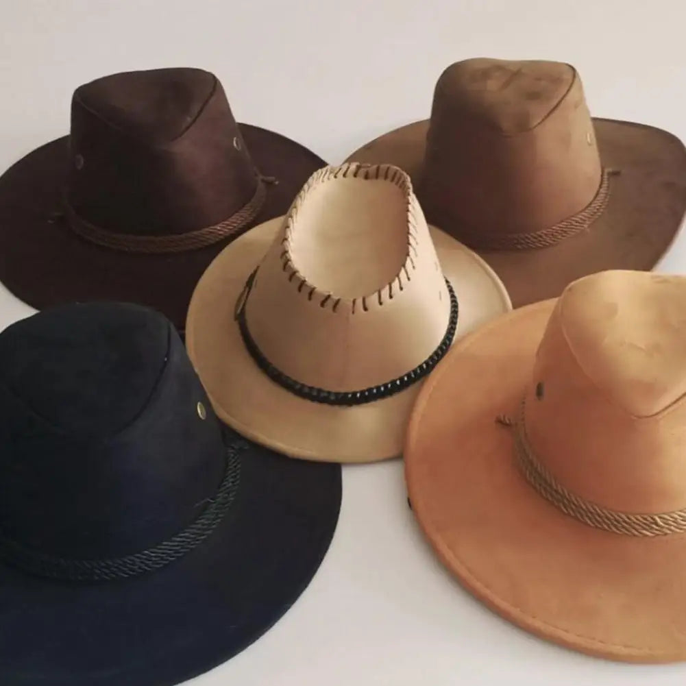 Color Men Western Cowboy Hat Big-edge Gentleman Cowgirl Jazz Gifts West Cowboy Hat For Men Color Mongolian Caps Costumes