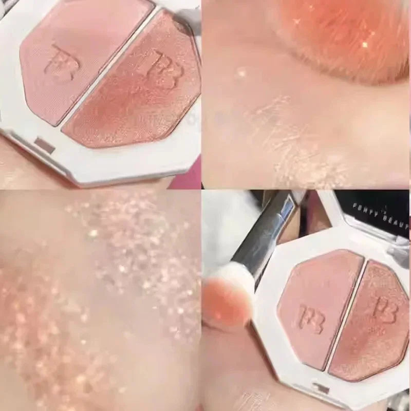 Fenty Beauty Portable Matte Two Color Powder with Fluorescence Perfect Concealer Lasting Natural Makeup Highlight Powder Makeup