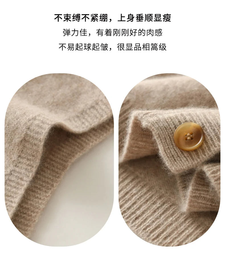 Girls Wear New Women's Loose High-End Waistcoat Knit Vest Wool V-Neck Solid Color Button Sleeveless Fashion Coat Cardigan Trend