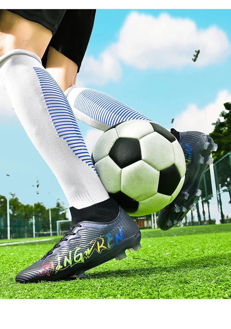 New Low Top Soccer Shoes for Men Teenage Boys Athletic Sports Training Footwear for Students on Lawn and Grass Fields