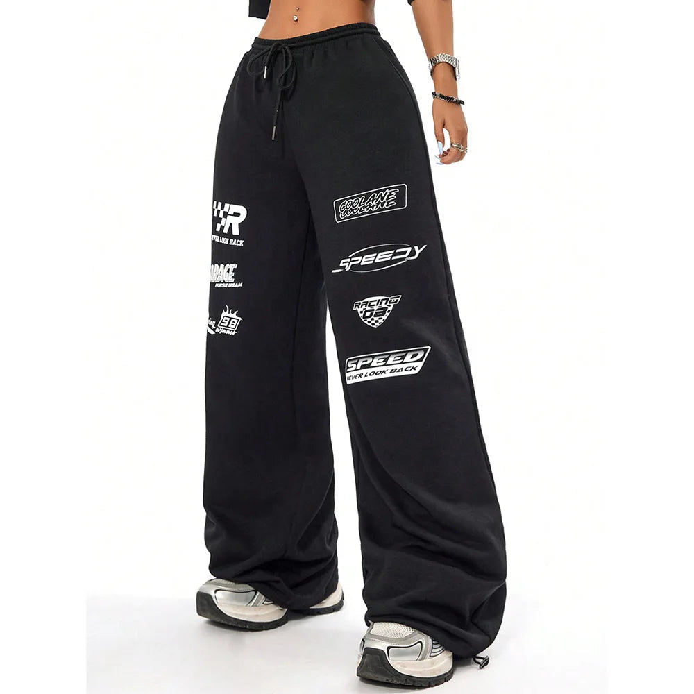 Women's Trousersamerican Jazz Dance Street Dance Wide Leg Pants Y2K Women's Pantsloose Pantswomen's Elastic Pantsautumn