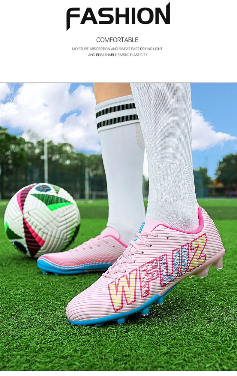 New Boy Girl  Professional Soccer Shoes Ultralight Match Training Shoes Non-Slip Cleats Grass Drop Shipping Boys Football Boots