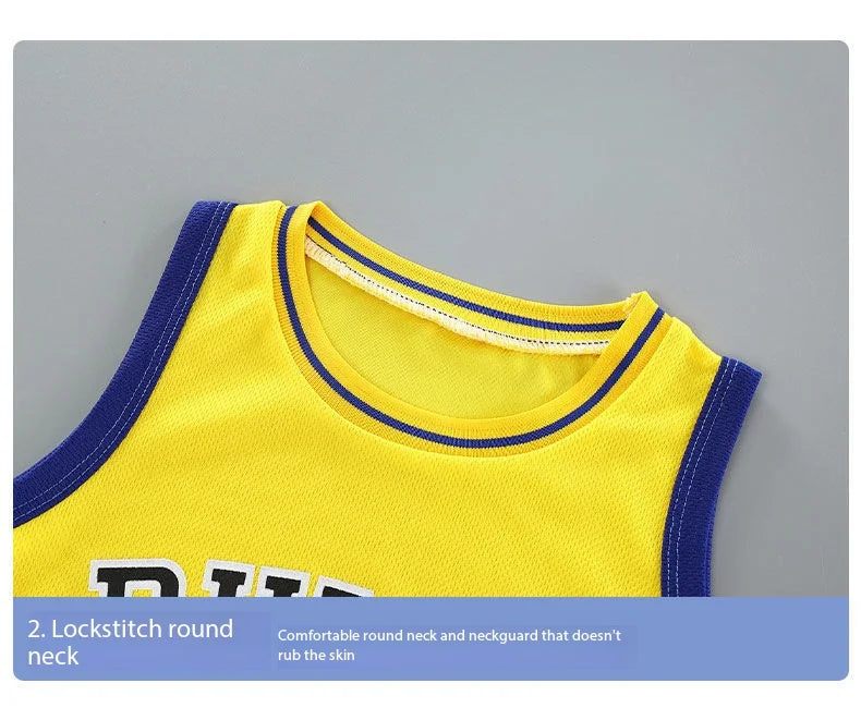 Summer Sports Outfit for Boys Breathable Quick Dry Basketball Football Kit Kids Jersey Shorts Set Activewear Clothing 2026