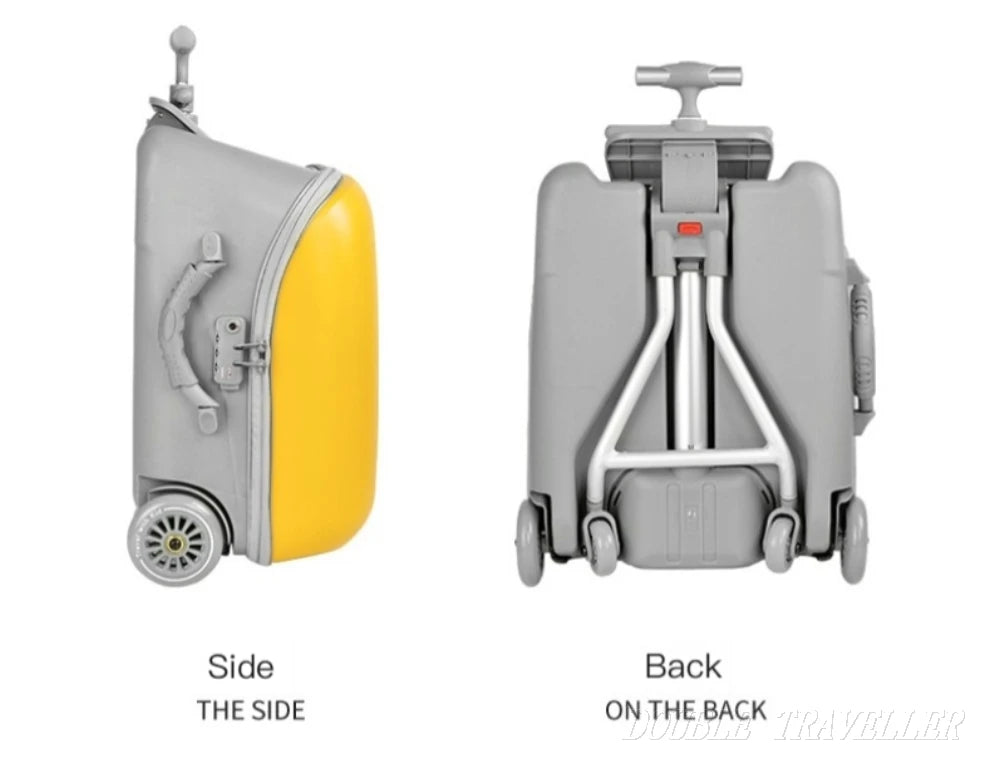 New Cartoon Suitcase for Kids Can Sit Boarding Cabin Luggage children's Suitcases Travel Lazy Trolley Case Baby Walker box wheel