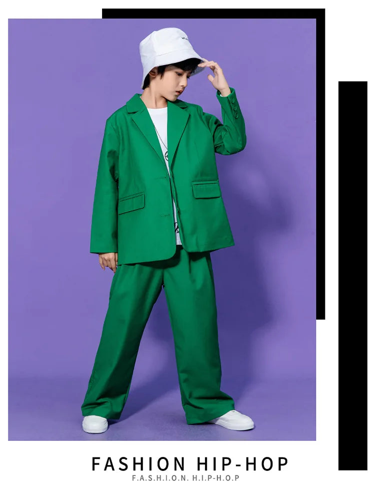 Suit for Girls Autumn Casual Long Sleeve Blazer Pants Two Pieces Children Costumes Formal Black Jacket Set Boys 10 12 13 Years