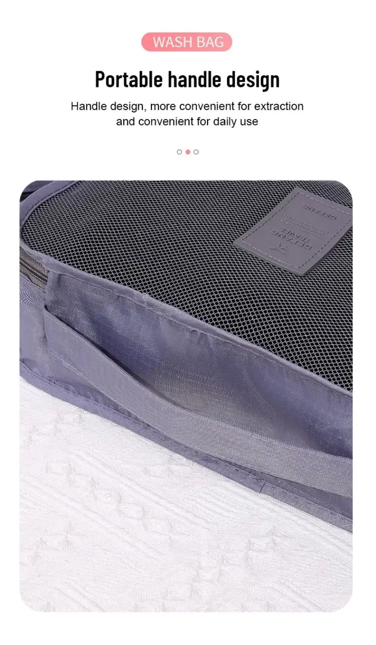 Travel 6-piece Storage Bag Set, Travel Luggage Sorting Bag, Clothing Packaging Bag, Breathable and Moisture-proof Storage Bag