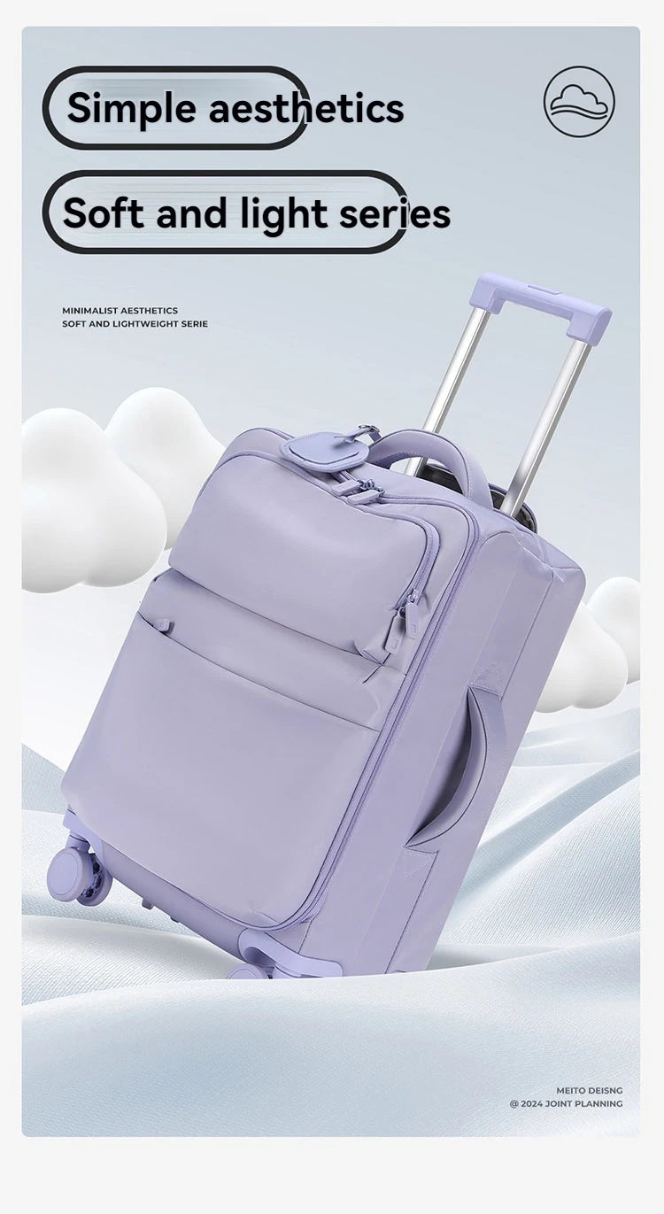 Luggage trolley case, women's 2025 new boarding box, 20 inch ultra light cloth luggage, password travel box, universal wheel