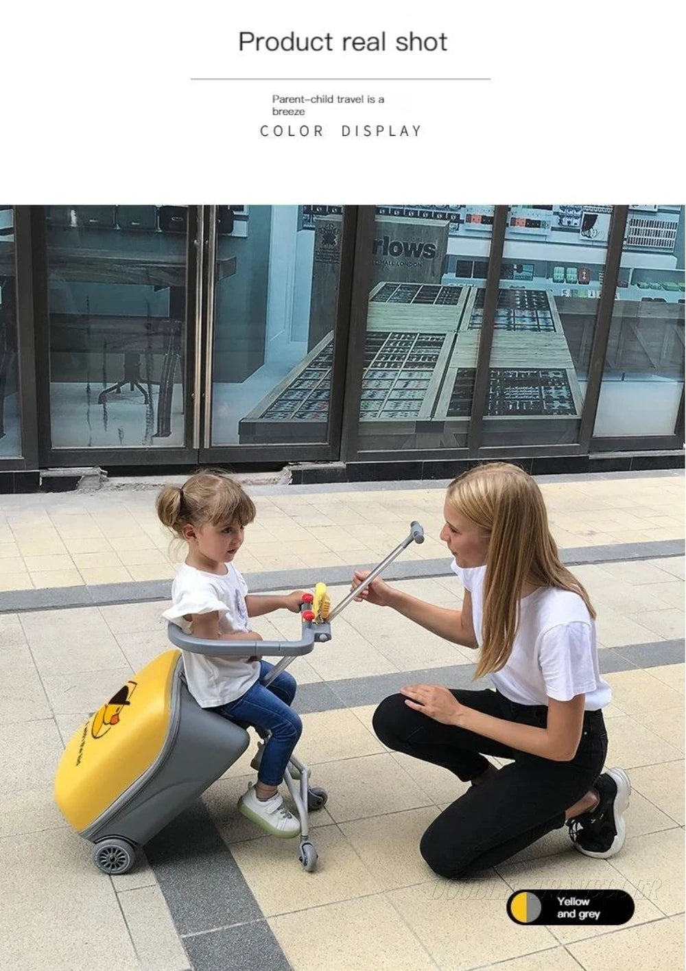 New Cartoon Suitcase for Kids Can Sit Boarding Cabin Luggage children's Suitcases Travel Lazy Trolley Case Baby Walker box wheel