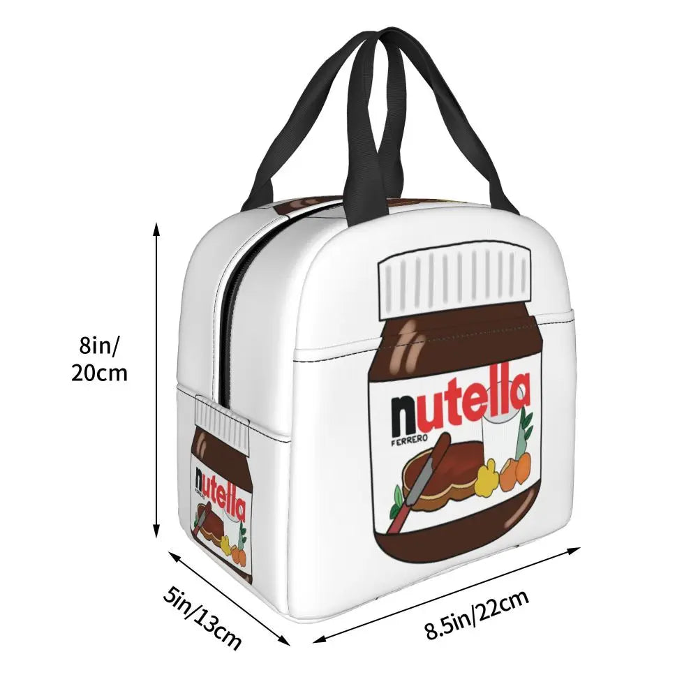 Custom Italy Nutellas Thermal Insulated Lunch Bag Women Portable Lunch Container for Outdoor Picnic Storage Food Box
