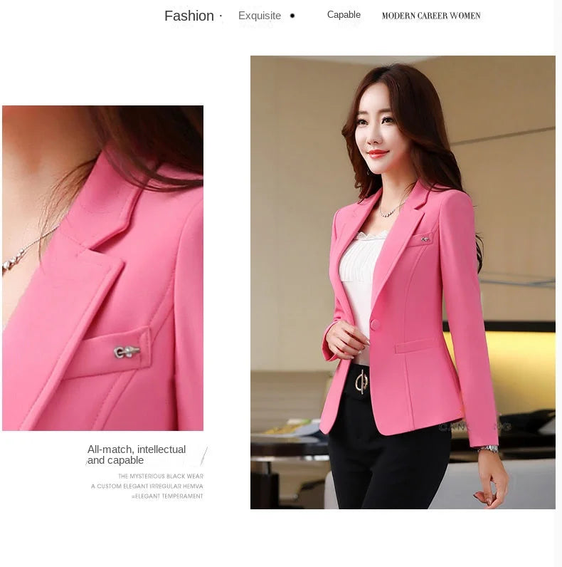 Blazers for Women Korean Slim Fit Long Sleeve Casual Suits Jacket All-Match OL Office Lady Suit Blazer Fashion Clothing White