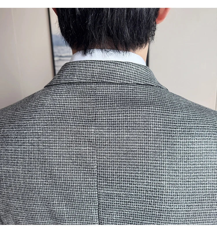 Men Suit Jacket Blazer Hombre High-quality Fashionable and Elegant Men Business Slim Fit Suit Jacket Social Party Formal Jacket
