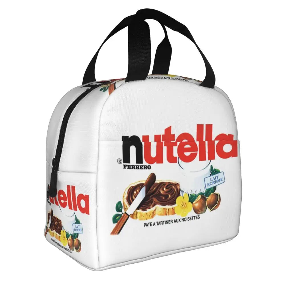 Custom Italy Nutellas Thermal Insulated Lunch Bag Women Portable Lunch Container for Outdoor Picnic Storage Food Box
