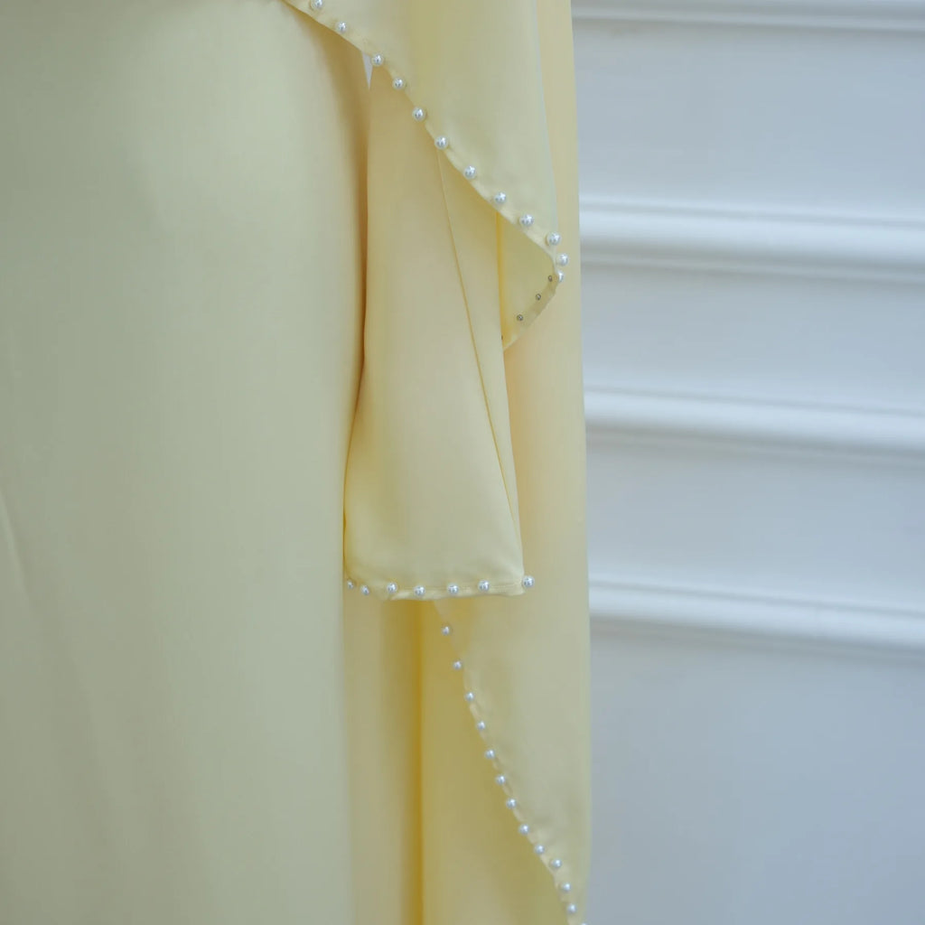 Muslim Dresses Women's Traditional Dresses And Abayas Eid Dubai Evening Dress Pearl Beaded Luxurious Robe Islamic Clothing
