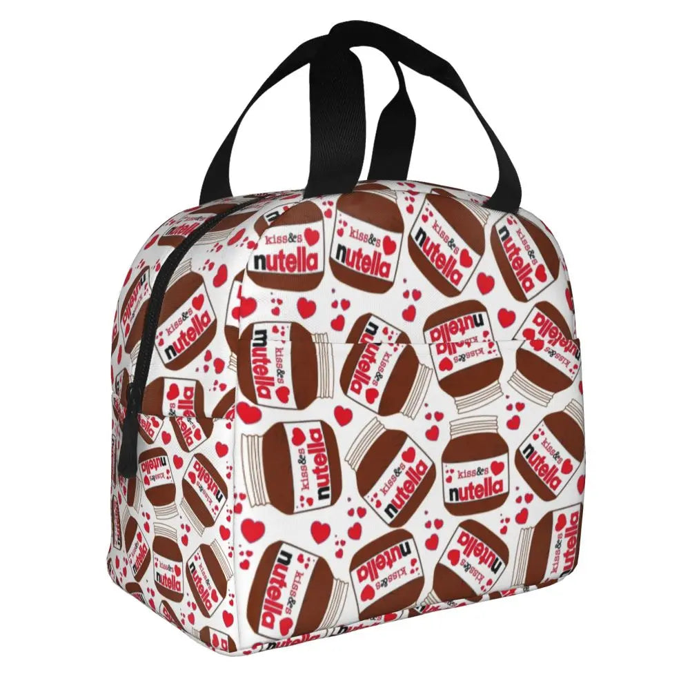 Custom Italy Nutellas Thermal Insulated Lunch Bag Women Portable Lunch Container for Outdoor Picnic Storage Food Box