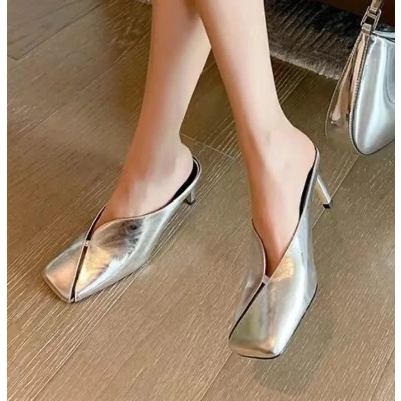 High Heel Pumps Female Shoes for Women Mules Flip Flops New in Casual Slides Summer Outside Concise Ladies Sandals