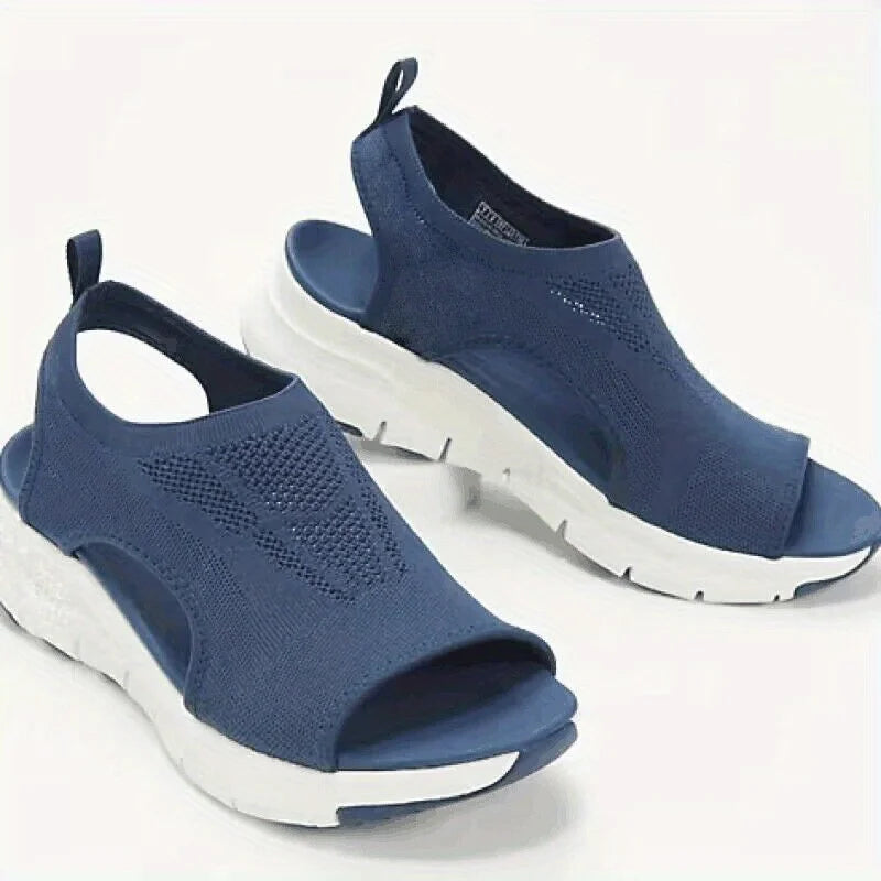 Women Summer Shoes New Mesh Fish Platform Sandals Women's Open Toe Wedge Sandals Ladies Light Casual Shoes Zapatillas Muje