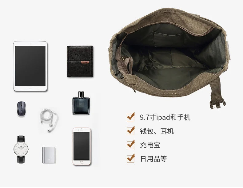 Man Messenger Shoulder Bag 2022 Canvas Business Casual Zipper Handbag Male Satchel Cross Body Bags Men bolsa crossbody bags sacs