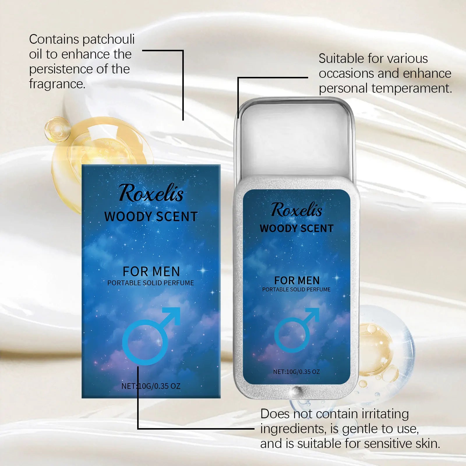 Pheromone Cologne Solid Perfume Woody Scent Lasting Natural Fragrance Release Charming Confidence Pocket Deodorant Solid Balm