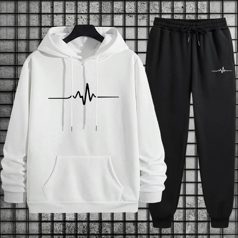 2026 Men's Streetwear Tracksuit Set Oversized Hoodie and Baggy Joggers Urban Hip Hop Fashion Sportswear Fall/winter Jogging Suit