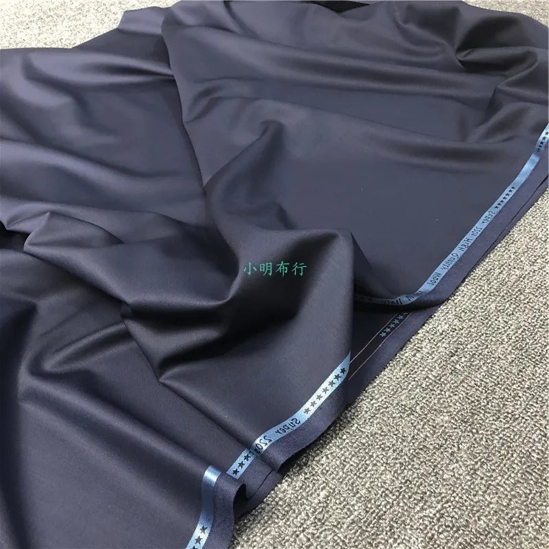 80% Suit Fabric Worsted Wool Suit Pants High Quality Men's Fabrics Classic Navy Blue Gray Black Atiku Fabric for Men By Meter