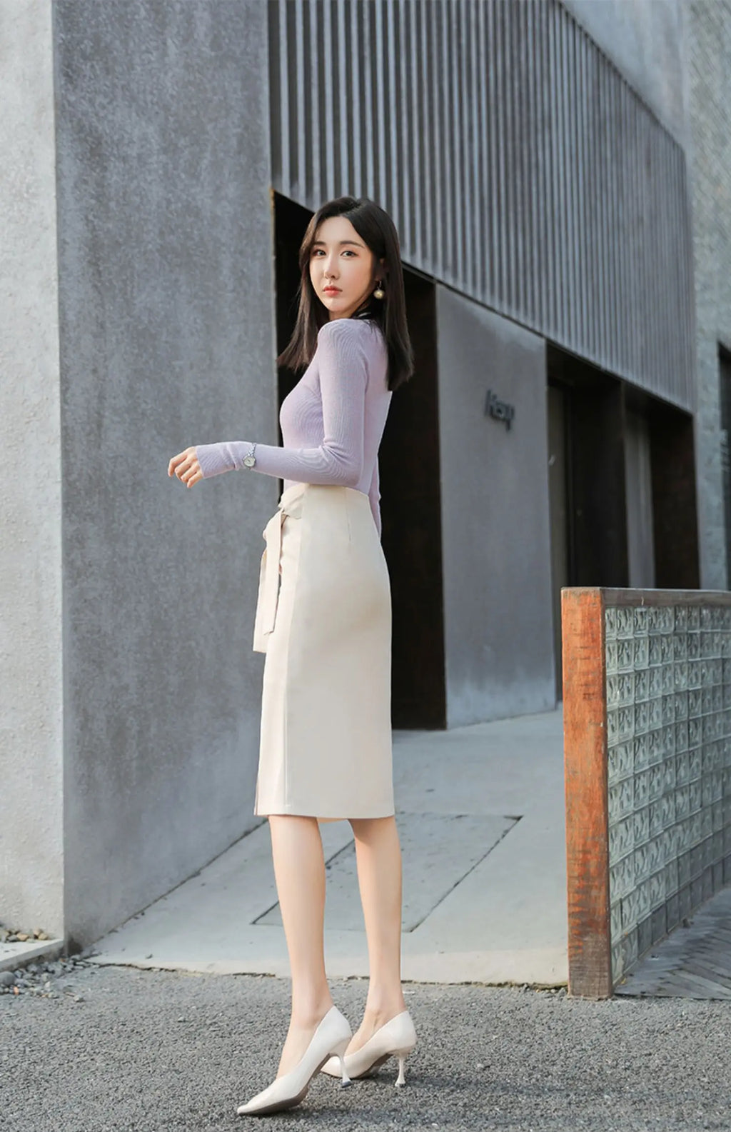 Design Sensation  Maturity Slimming Midi Skirt Women's Spring 2026 New Style High Waist Zipper Side Slit H-Shape Skirt