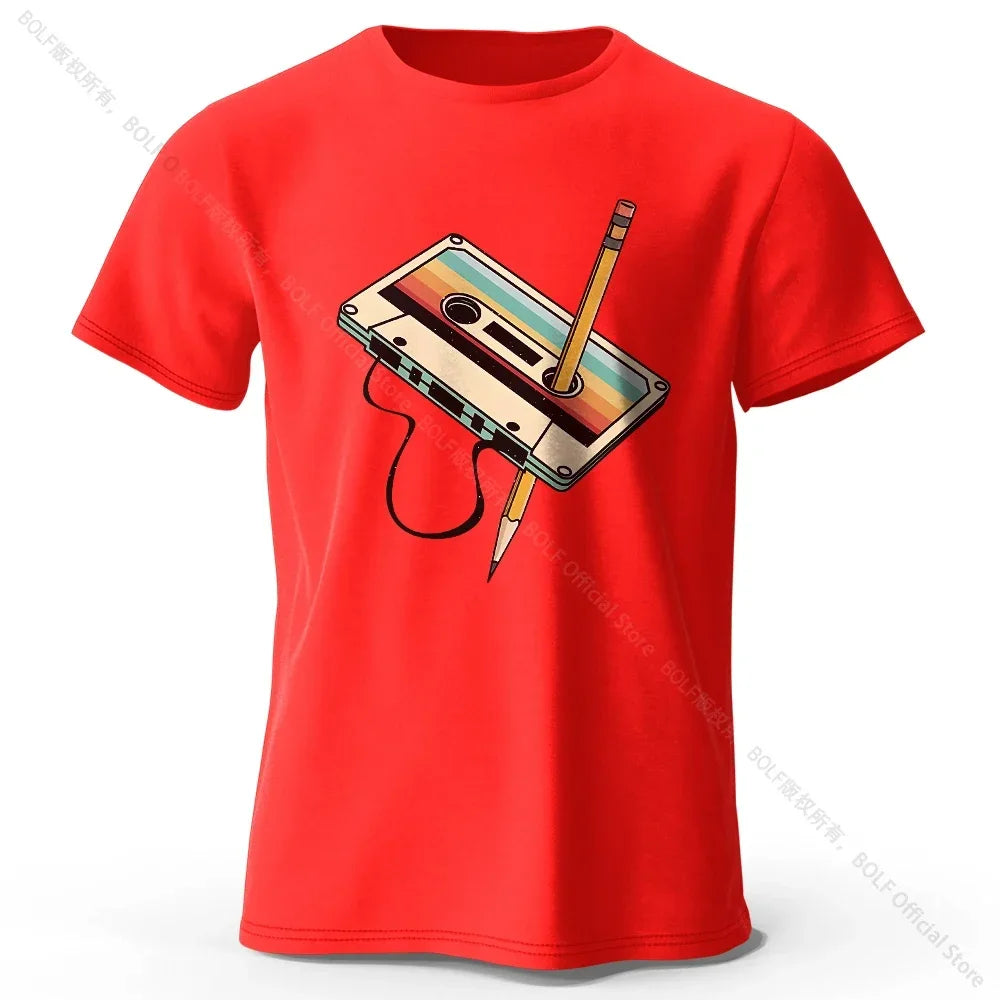 Men's Summer Essential 100% Cotton Printed T-Shirt, Soft & Breathable Round Neck Short Sleeve Tee, Unisex Casual Wear