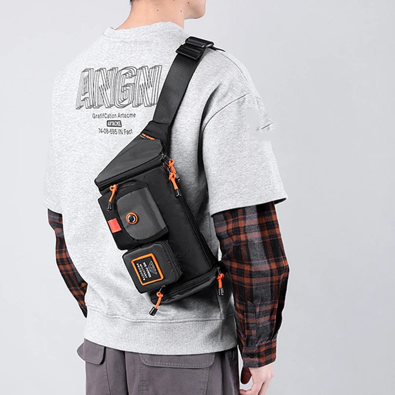 Men Waist Fanny Pack Bum Hip Sling Chest Belt Bag Multi-purpose Travel Climb Waterproof Nylon Male Cross Body Messenger Bags