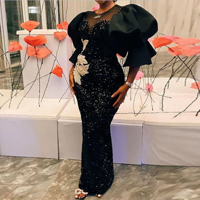 Black Maxi Dresses Africa Clothing African Dresses For Women Muslim Long Dress High Quality Fashion African Dress For Lady
