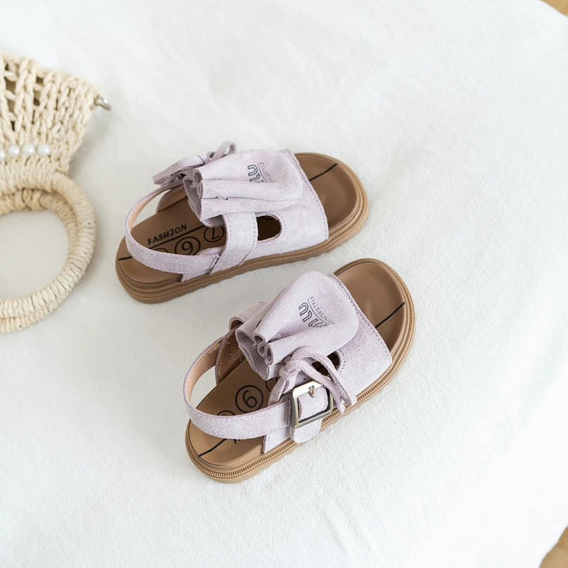 2025 Sandals for Boys Fashion Summer Shoes 3-16 Years Girls Open Toe Matte Pu Leather Shoes Sandals Children Slippers