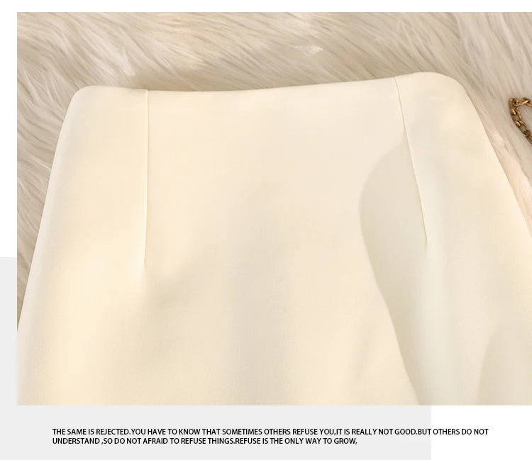 Elegant Office Ladies Work Suit Straight Skirt Women Autumn Winter Korean Fashion High Waist Split Business Midi Long Skirts
