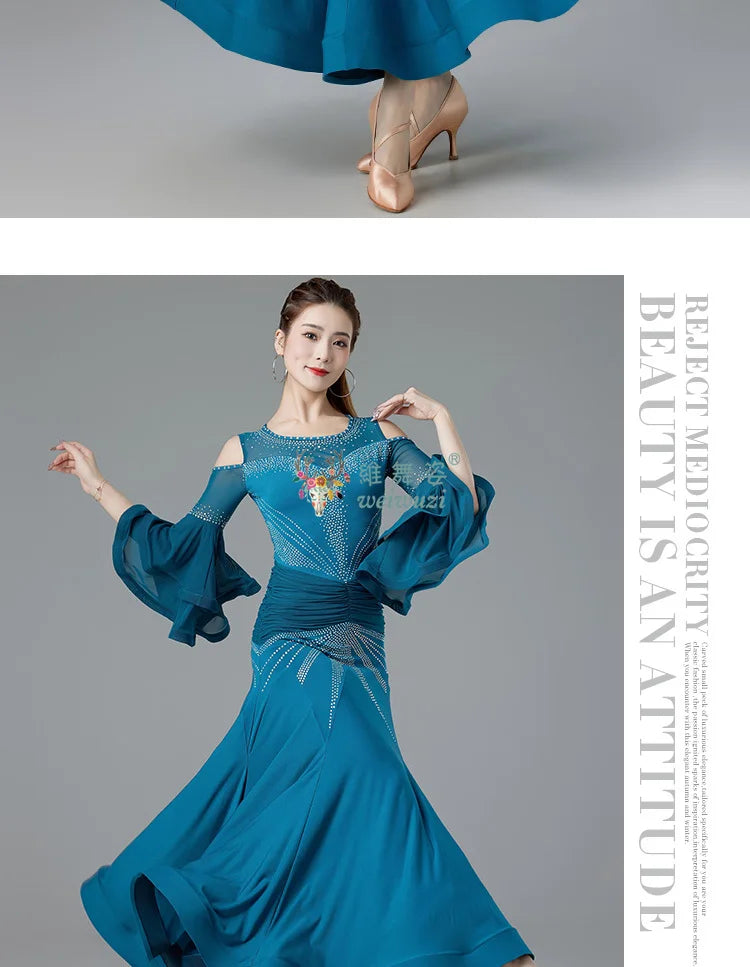 Modern Dance Dance Performance Dresses for Women's High End Premium Elegant Big Swing Dress Waltz Ballroom Dancing Clothing