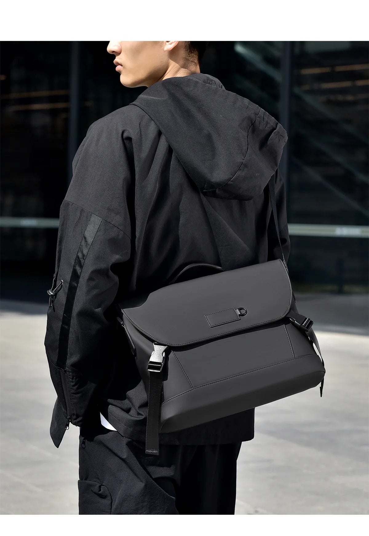 New Briefcase, High-End Business Crossbody Bag, Commuter Travel Backpack, Large-Capacity Shoulder Bag, Fashionable Water-Repellent Handbag, Laptop Bag, Solid Color Casual Bag