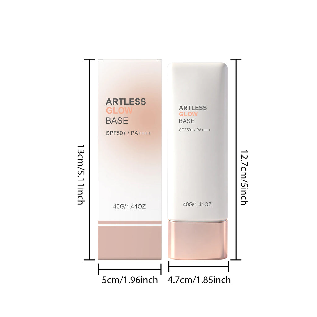 SPF50+ Sunscreen Primer Makeup Base with Niacinamide Panthenol Invisible Face Sun Protection Cream Broad Spectrum Moisturizer