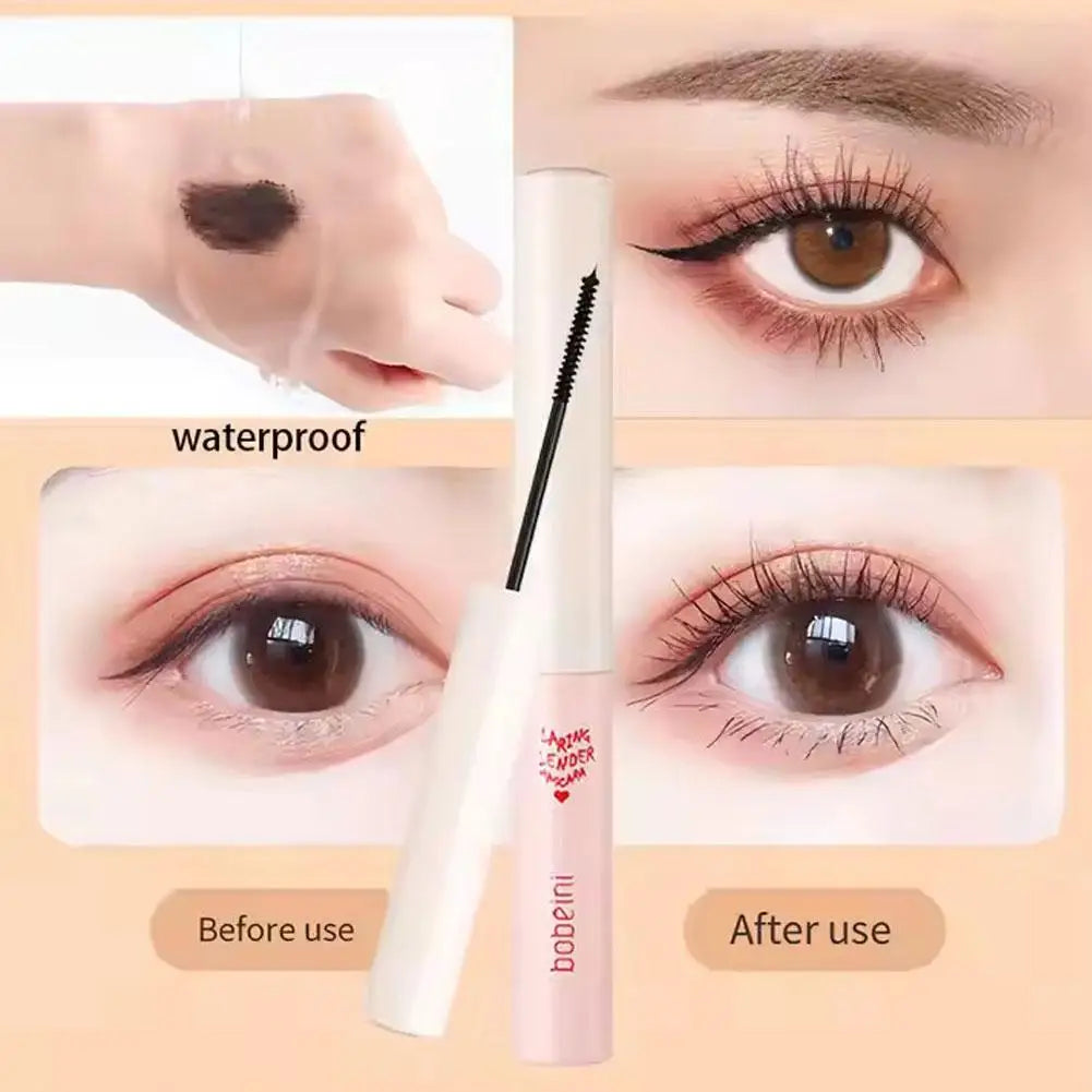 Ultra-Fine Brush Waterproof Mascara 1.5g - Lengthening & Curling, Smudge-Proof Natural Look for Daily Makeup