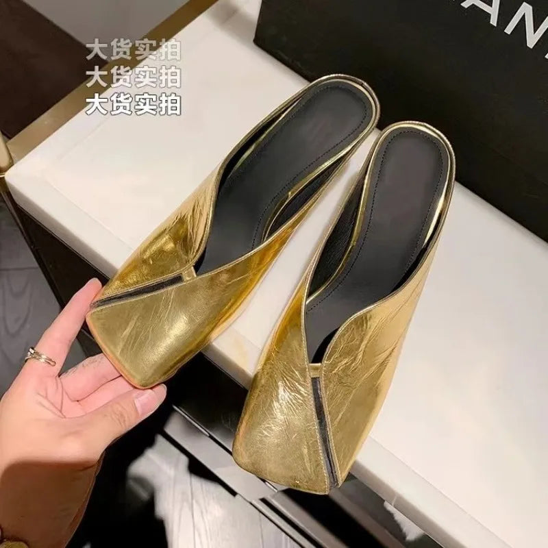 High Heel Pumps Female Shoes for Women Mules Flip Flops New in Casual Slides Summer Outside Concise Ladies Sandals