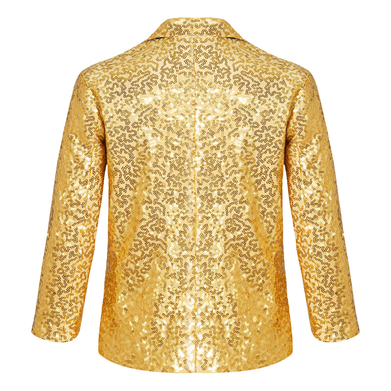 Kids Boys Fashion Shiny Sequins Lapel Suit One Button Jacket Coat Blazer Tuxedo for Wedding Birthday Party Stage Performance