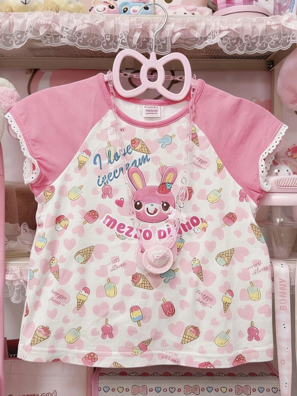 Teens Girls Pink Cartoon T-shirts Japanese Kawaii Cute Lolita Blouses Women Vintage Sweet Lace Peter Pan Collar Shirts summer